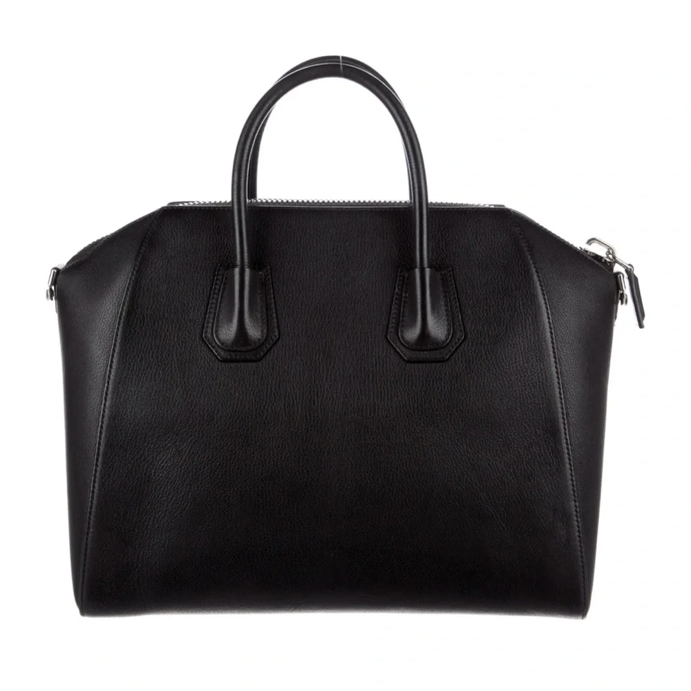 Givenchy Antigona medium black grained leather silver metal satchel purse bag - Picture 3 of 10